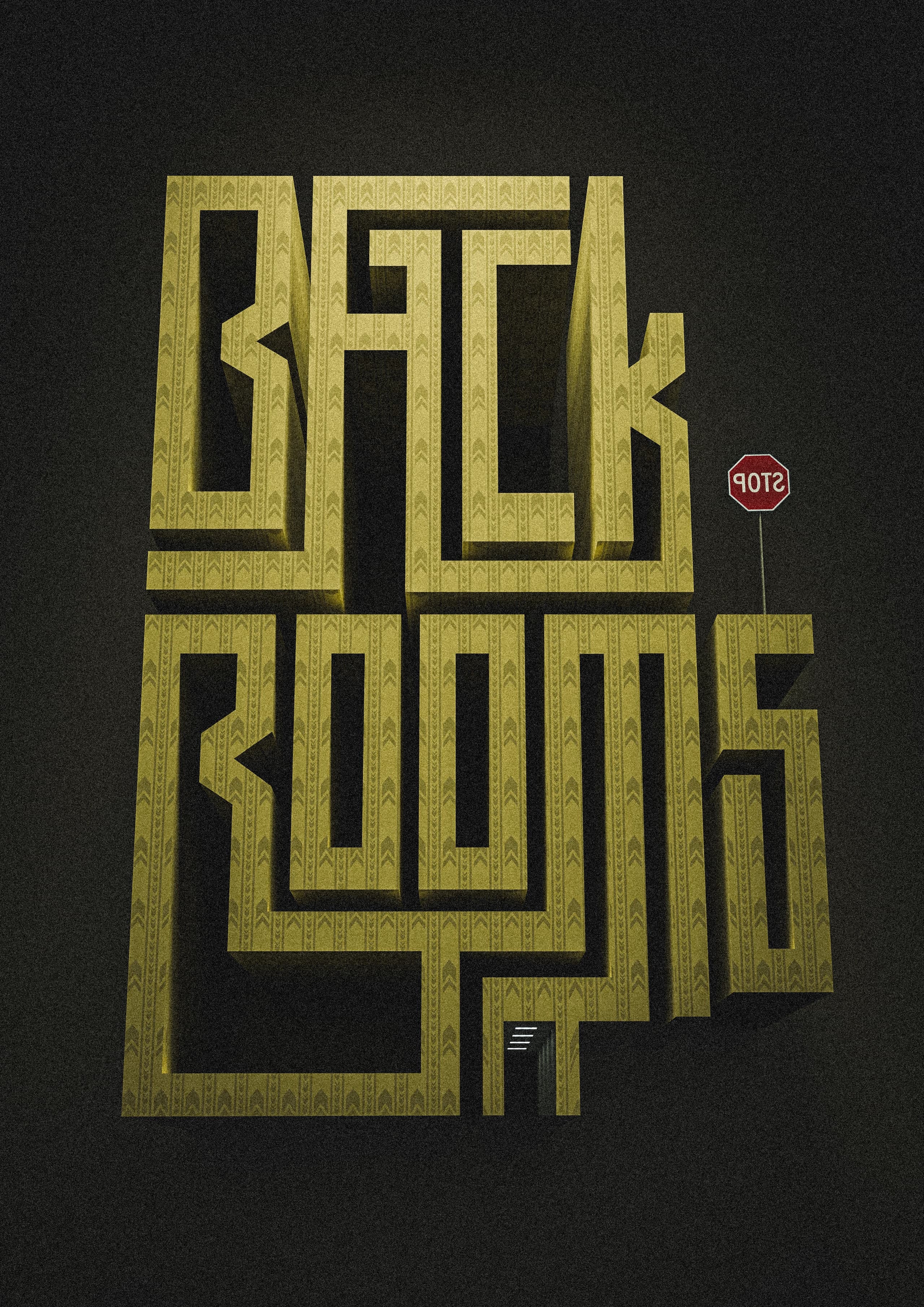 Backrooms tipografik afiş