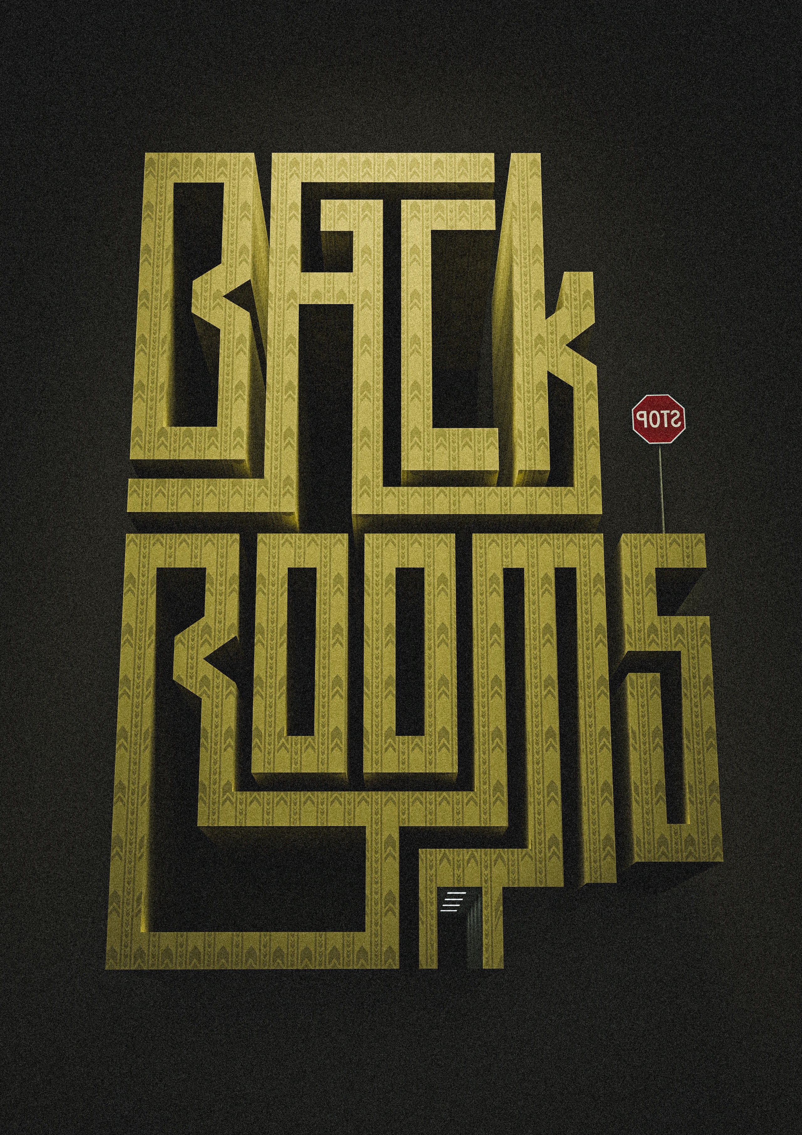 Backrooms tipografik afiş