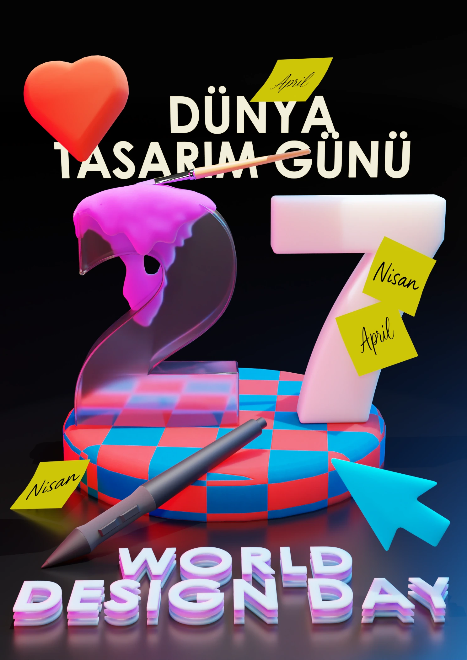Dünya Tasarım Günü afişi, ilk versiyon